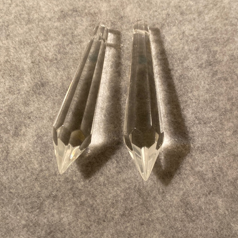 2 crystal pendant, aprox 2 1/4” long